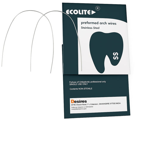 Ecolite preformed stainless steel arch wires